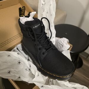 Dr. Martens Unisex Rakim Black Canvas And Leather Combat Boot NWB - Size 8 W/7M